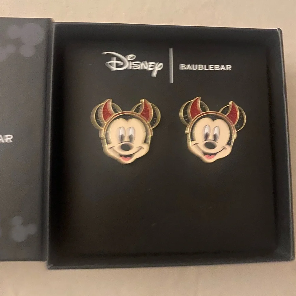 NEW Disney BaubleBar Mickey Mouse devil earrings